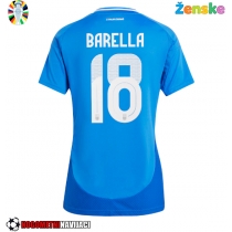 Ženske Nogometnih dresov Italija Nicolo Barella #18 Domači EP 2024 Kratki rokavi